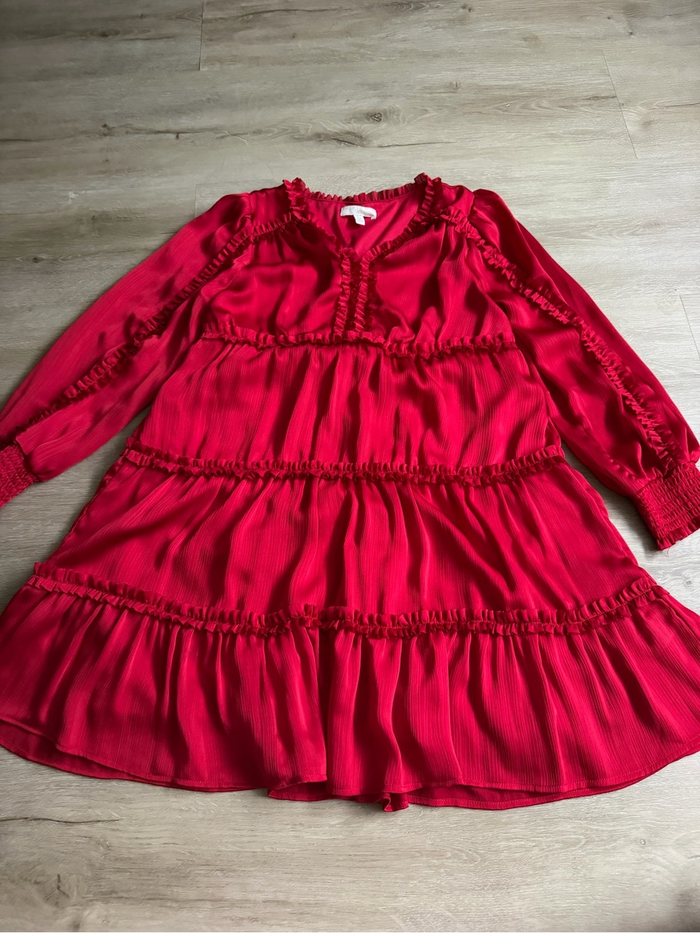 Chelsea and Violet Red Holiday Dress SZ L
